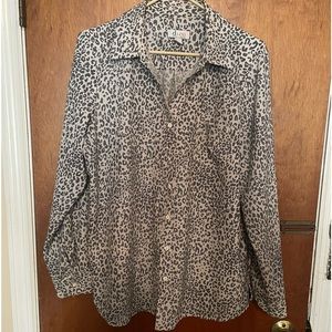 Denim & Company Ladies Animal Print Blouse